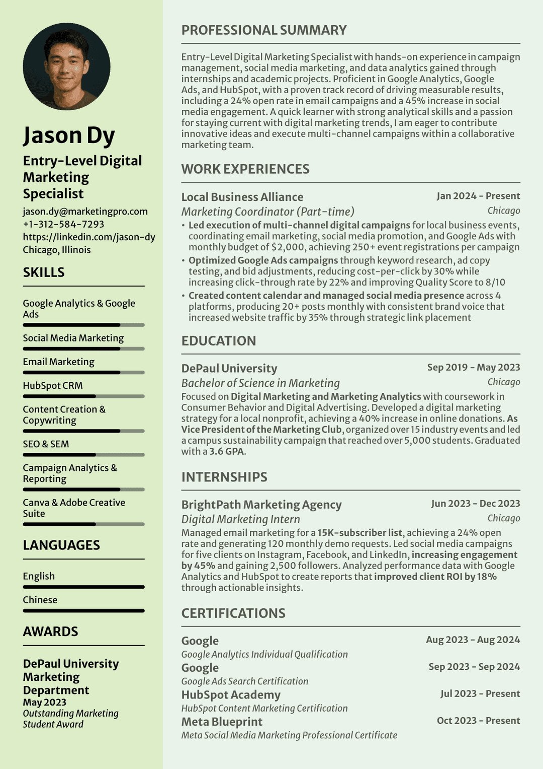 Digital Marketing Specialist Resume: Examples & Writing Guide