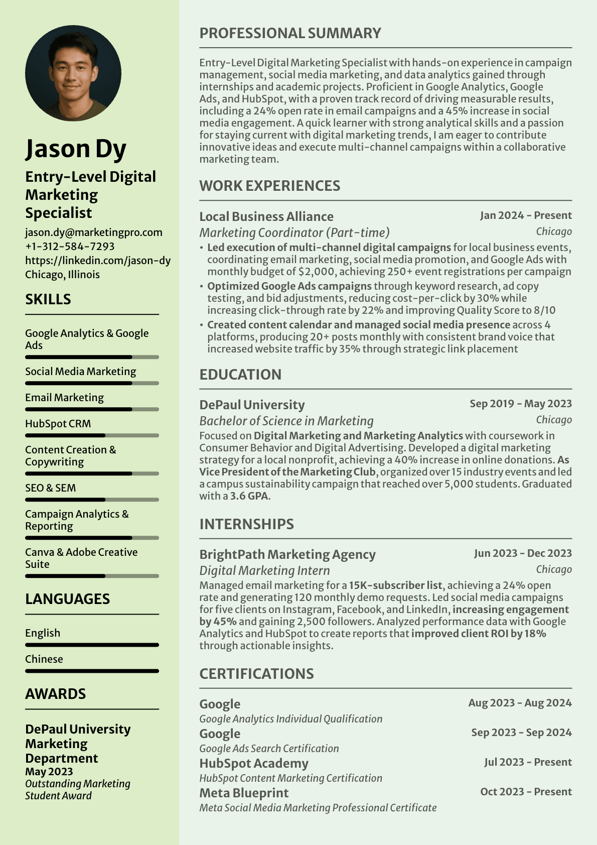 Digital Marketing Specialist Resume: Examples & Writing Guide