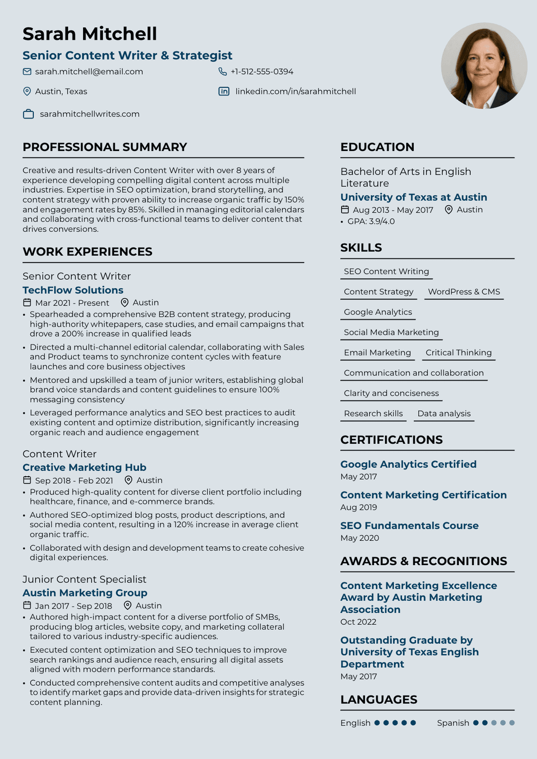 Content Writer Resume: 2025 Writing Guide + Expert Examples