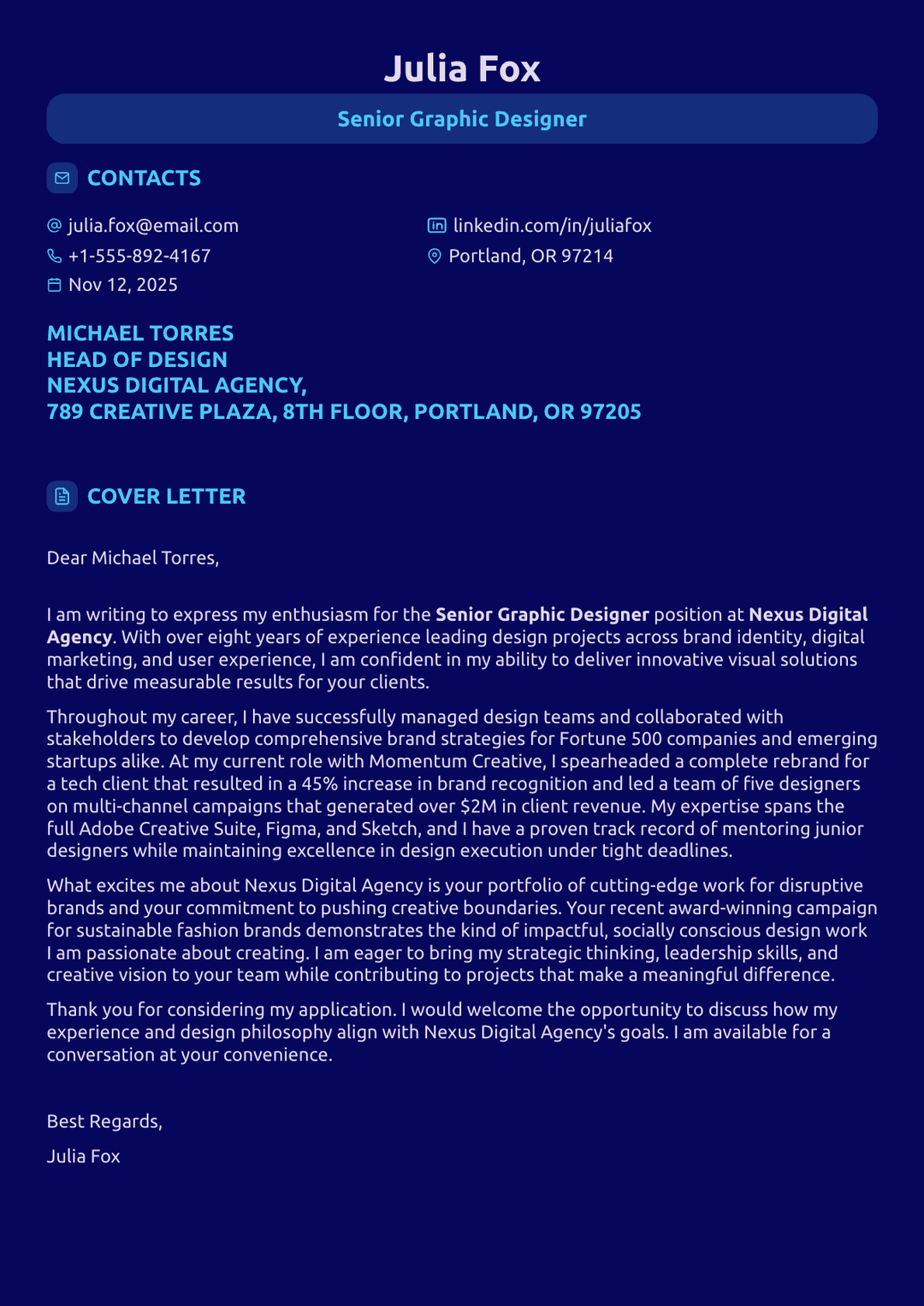 How to Write a Graphic Design Cover Letter (+ Examples)