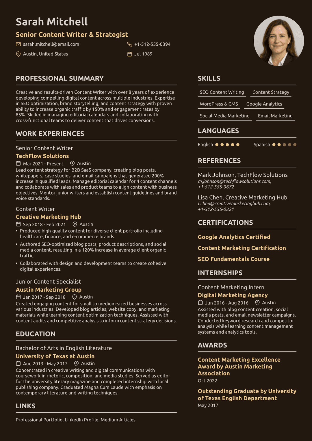 Content Writer Resume: 2025 Writing Guide + Expert Examples