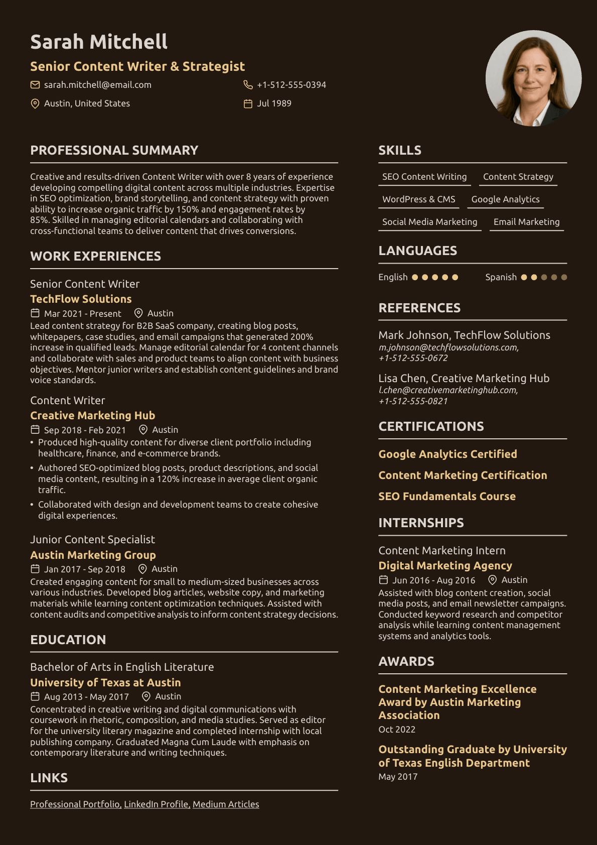 Content Writer Resume: 2025 Writing Guide + Expert Examples