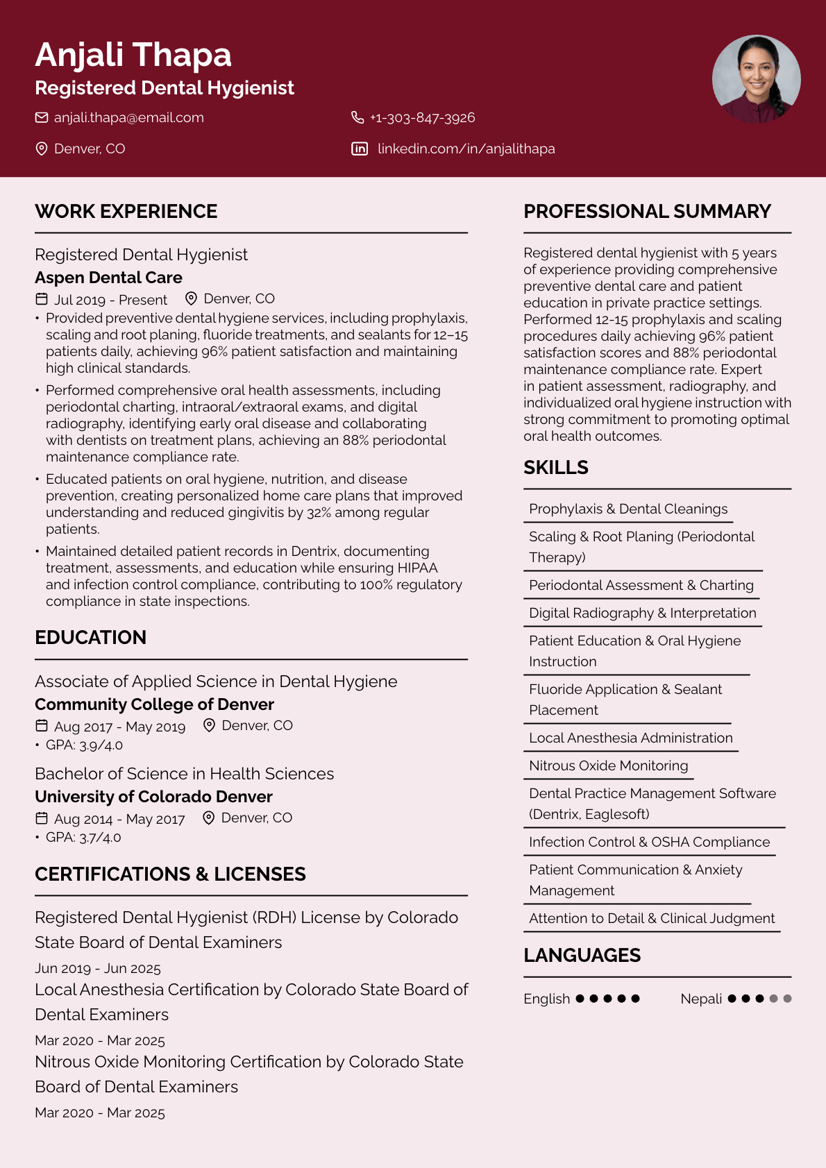 Dentist Resume: Examples and Best Writing Practices in 2026
