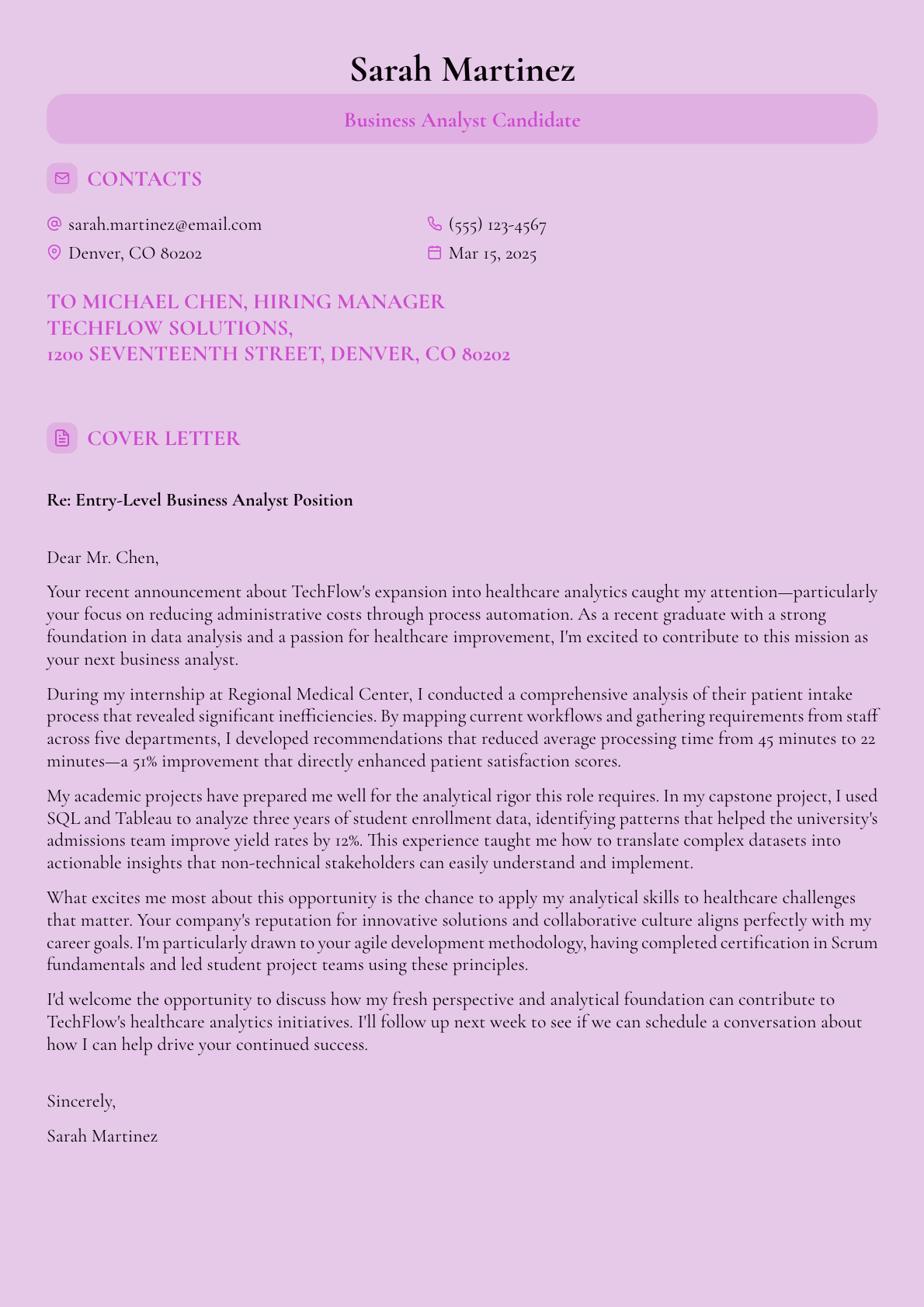 How to Write a Business Analyst Cover Letter in 2025 (w/ Examples & Templates)