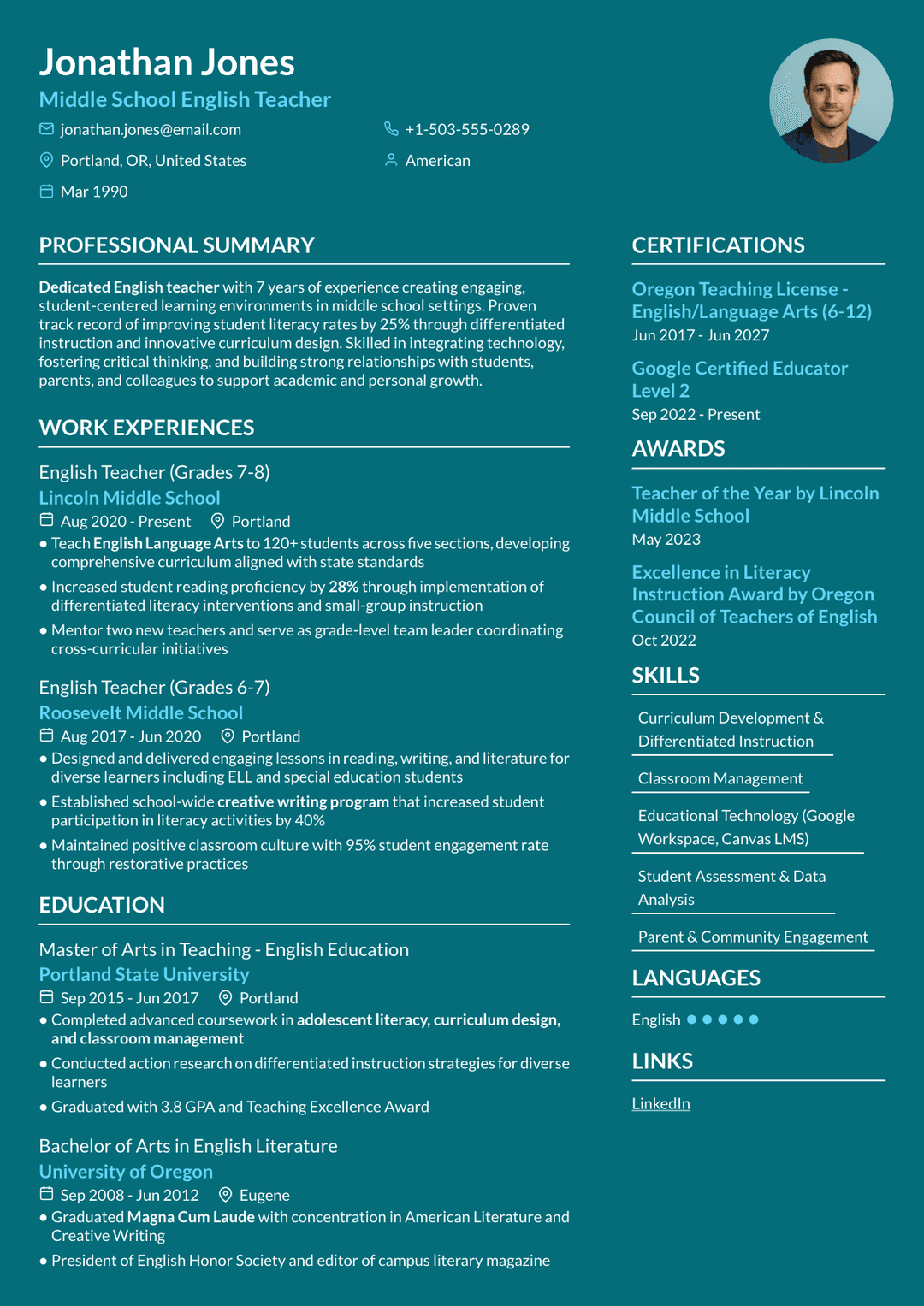 How to Write a Teacher Resume: Examples & Tips for 2025