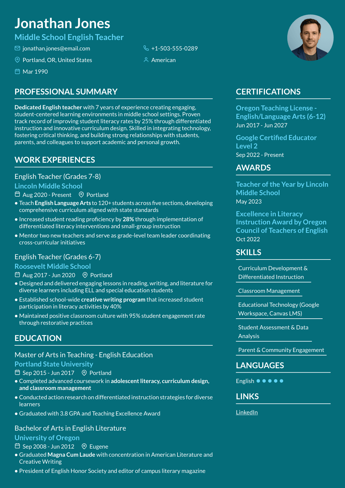 How to Write a Teacher Resume: Examples & Tips for 2025
